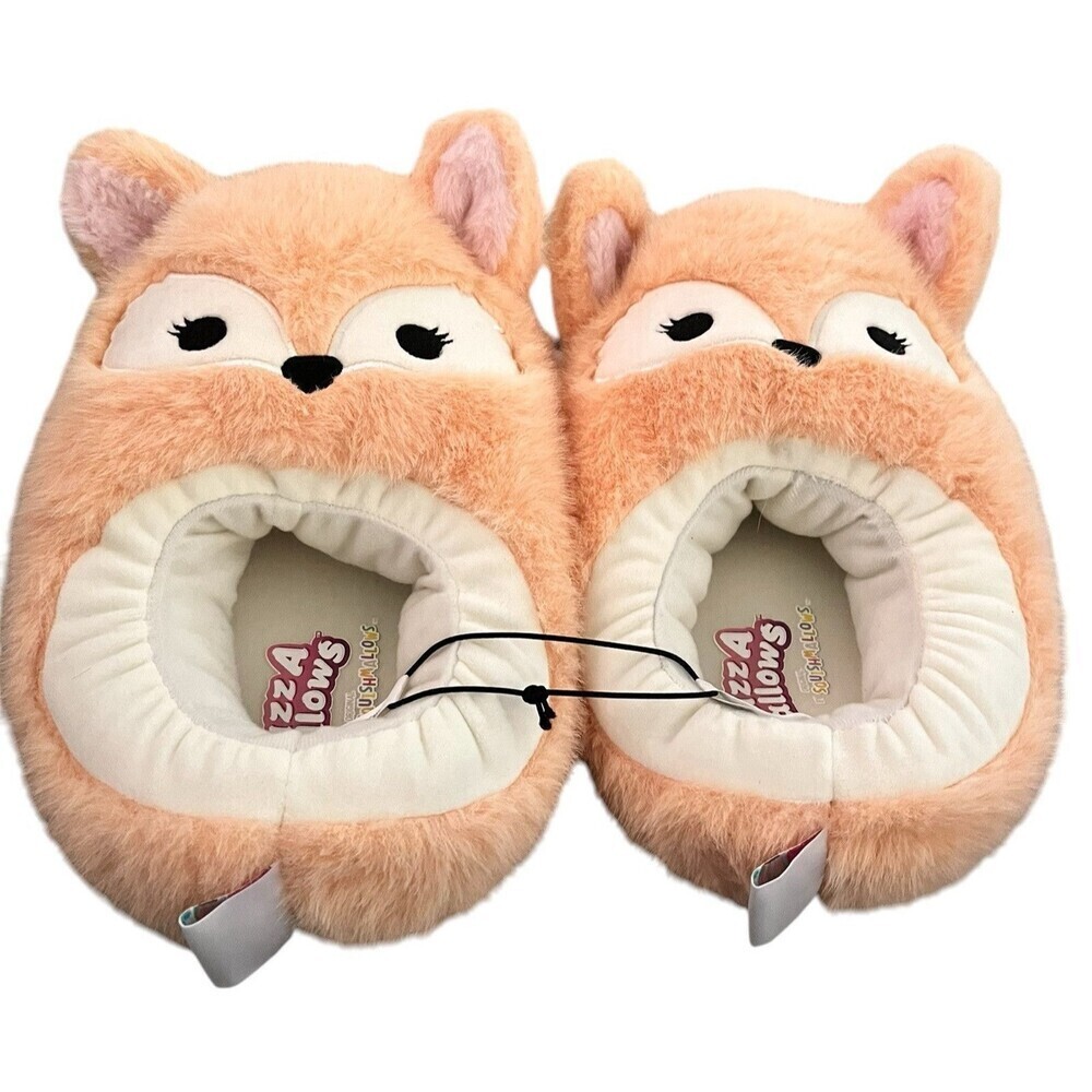 Squishmallows Size 11-12 Women’s Slippers Pace the Fennec Fox Fuzzamallows NEW